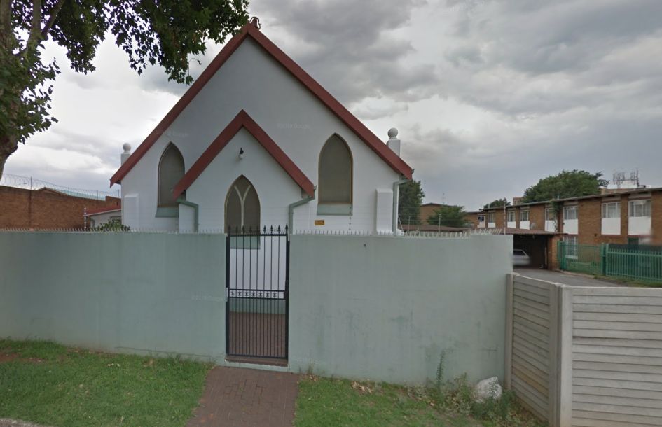Google Street View exterior of the church at 16 Browning Street, captured November 2013